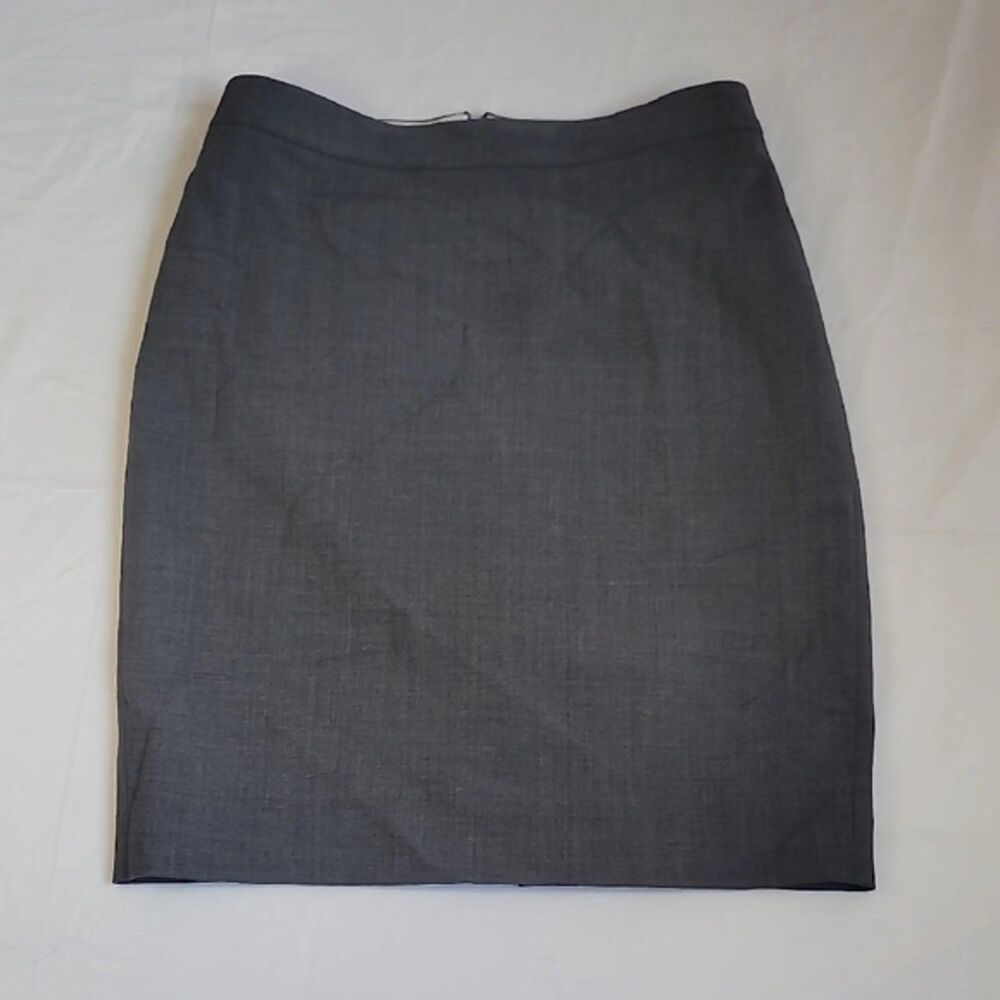 J Crew Women's Bl Stretch Wool Blend Back Zip Slit Pencil Skirt Petite 00